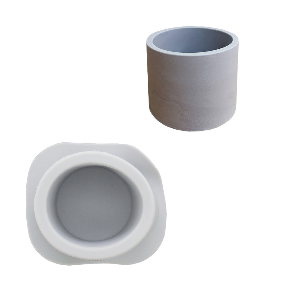 Silicone mould for casting a round Jesmonite flowerpot
