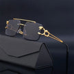 Fashion Retro Cheetah Decoration Sunglasses for Women Men Metal Steampunk Sun Glasses Summer UV400 Shades Trendy Rimless Eyewear