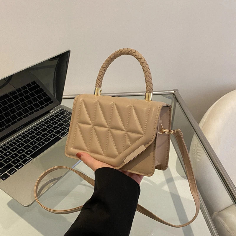 2026 New Fashion Shoulder Bag Plaid PU Leather Ladies Handbags Designer Crossbody Bags for Women