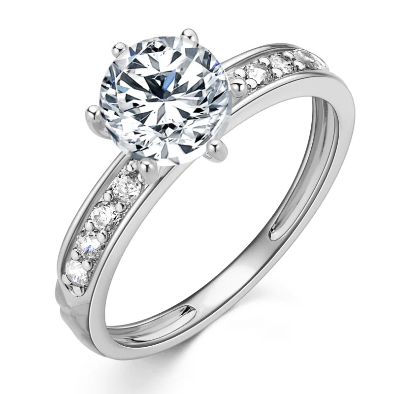 Certified 10K Pure Gold Moissanite Ring for Women AU417 Lab Created Diamond Halo Engagement Rings Exquisite Jewelry Gift