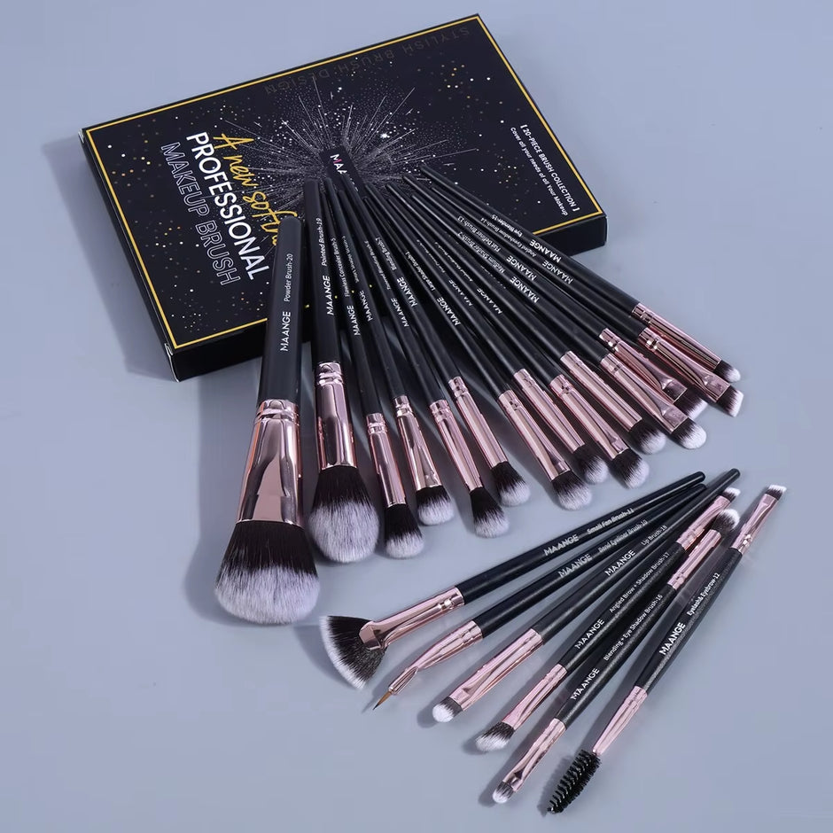 20Pcs Makeup Brushes with Box Professional Cosmetic Powder Eye Shadow Foundation Blush Blending Beauty Tool for Women
