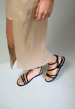 Angico Black Leather Strappy Flat (Copy)